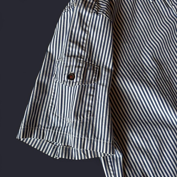 Michael Kors Men’s Striped Short Sleeve Shirt - Size M - 100% Cotton - Picture 4 of 5
